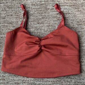 Mika Yoga Wear rust Ayla Yoga Crop Top size small